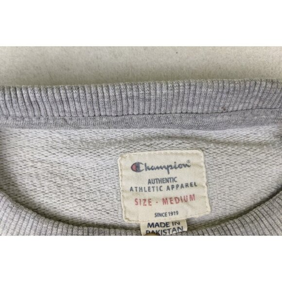 Champion Men's Sweatshirt Size Medium Gray Crew Neck Pullover - Picture 8 of 13
